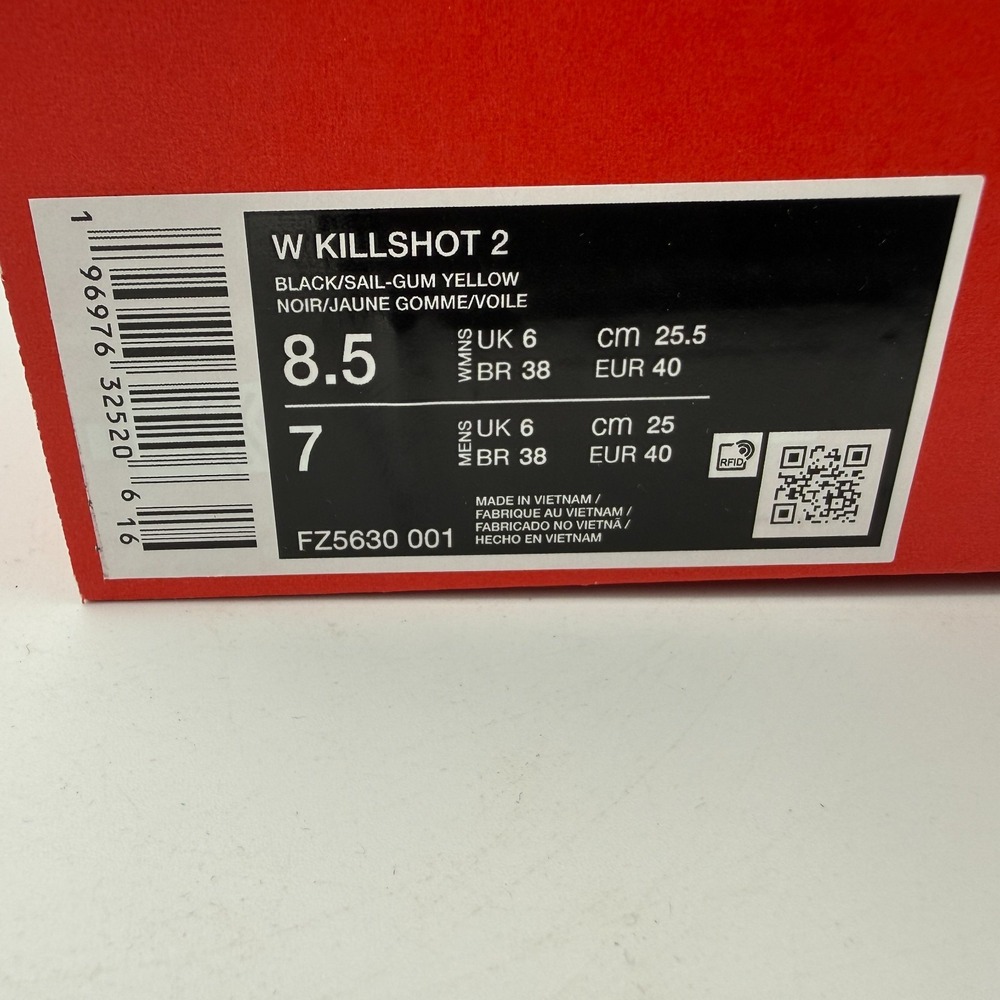 Nike Killshot 2 Shoes Womens Size 8.5 Black White Gum FZ5630 001 - Picture 2 of 9